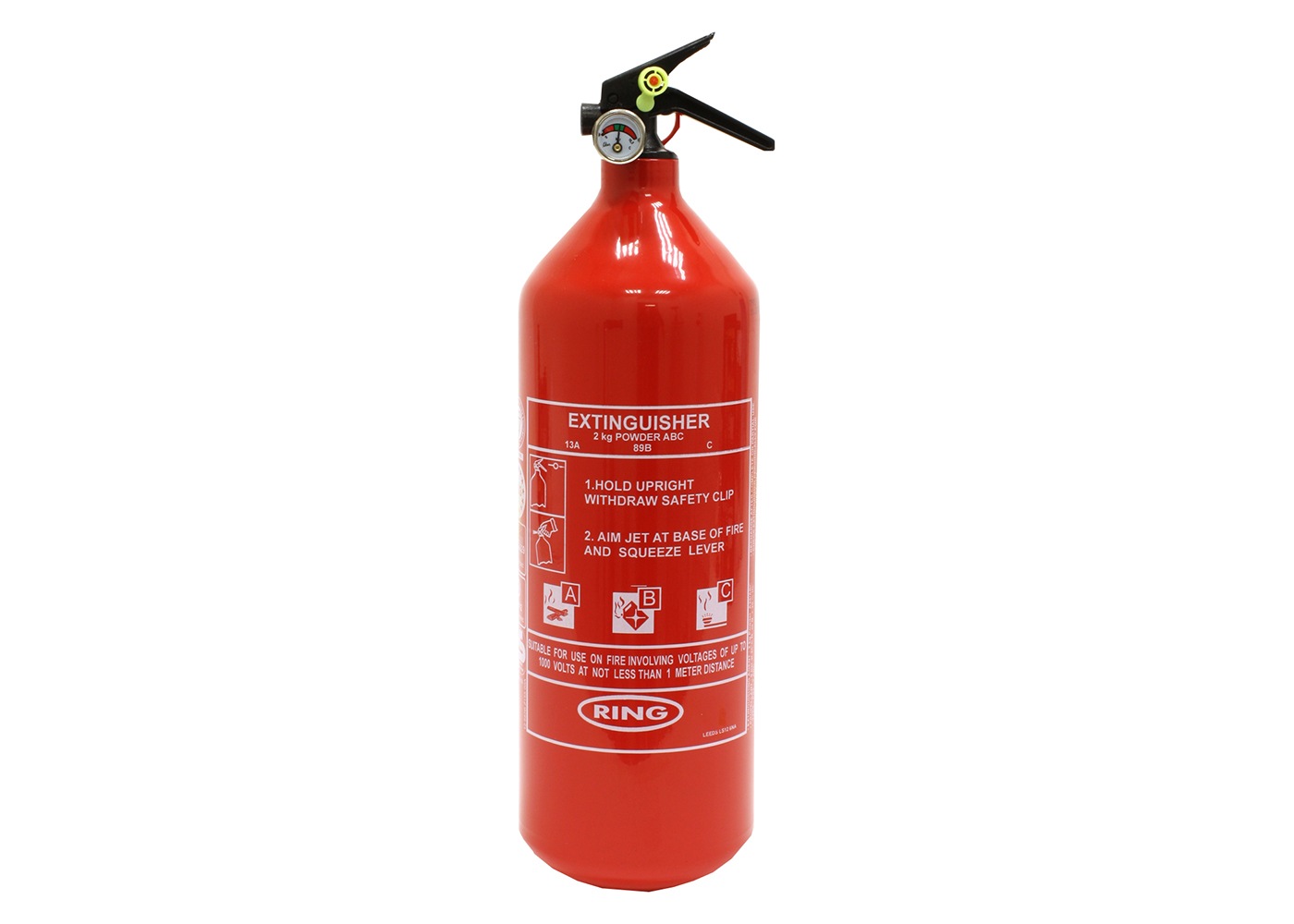 RCT1760 2kg dry powder ABC fire extinguisher with pressure guage